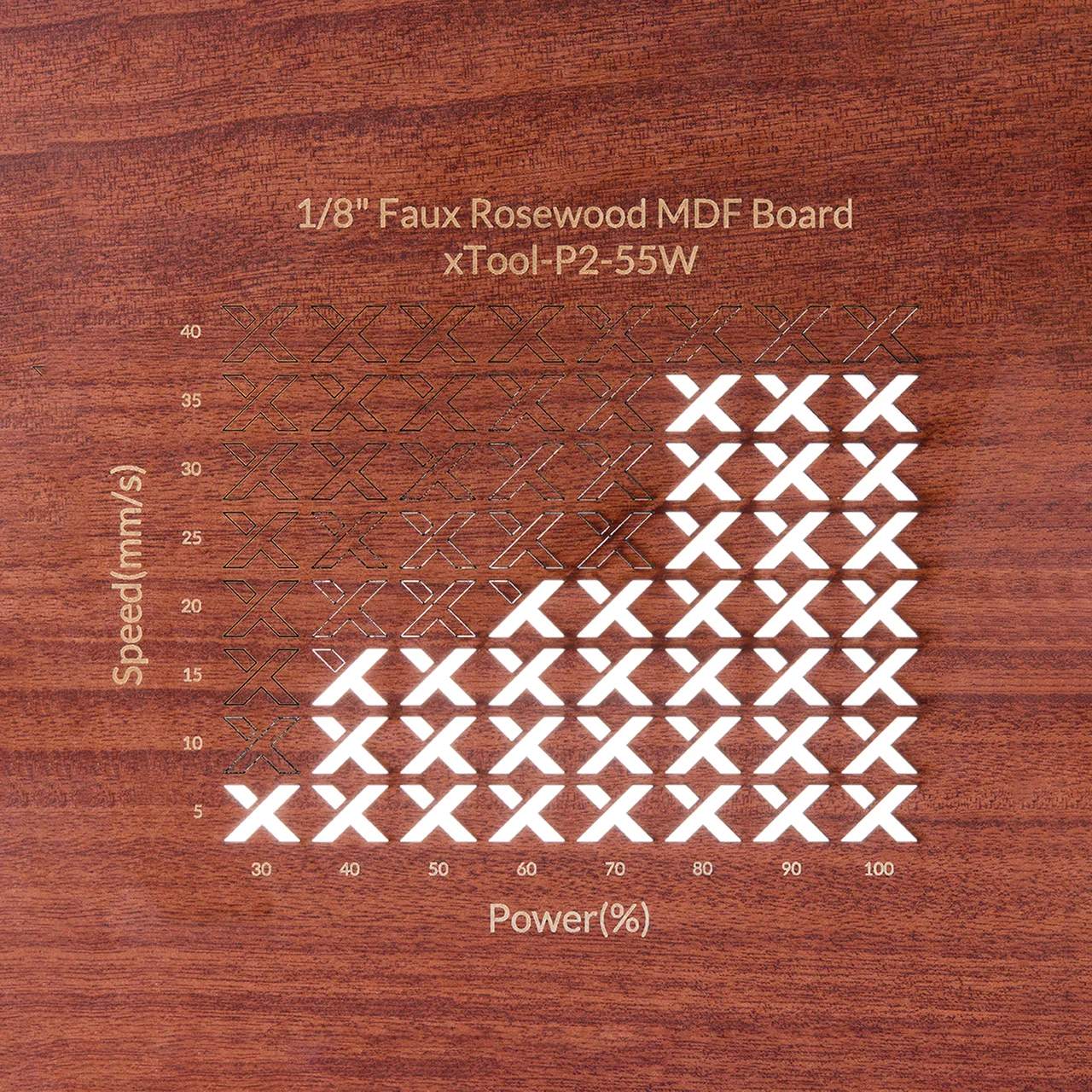 1/8"(3mm) Faux Rosewood MDF Board test grid