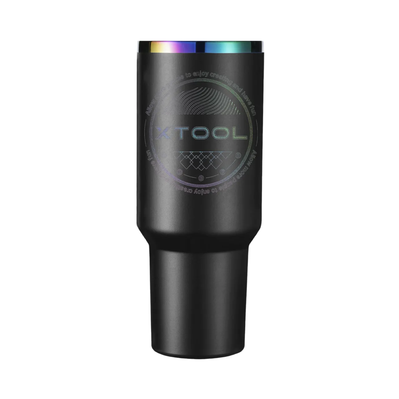 30oz(887ml) Black to Iridescent Tumbler with Handle and Straw
