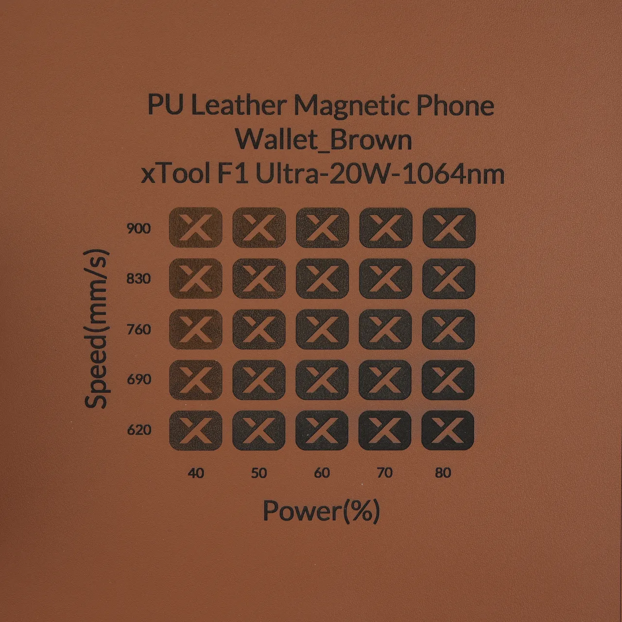 Brown PU Leather test grid