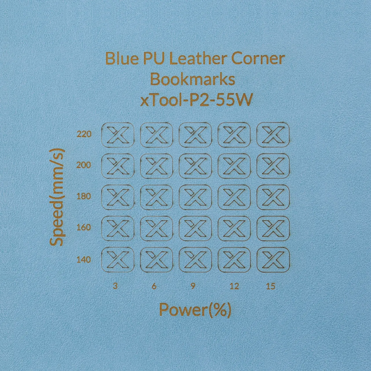 PU Leather Corner Bookmarks_Fan Sky Blue test grid
