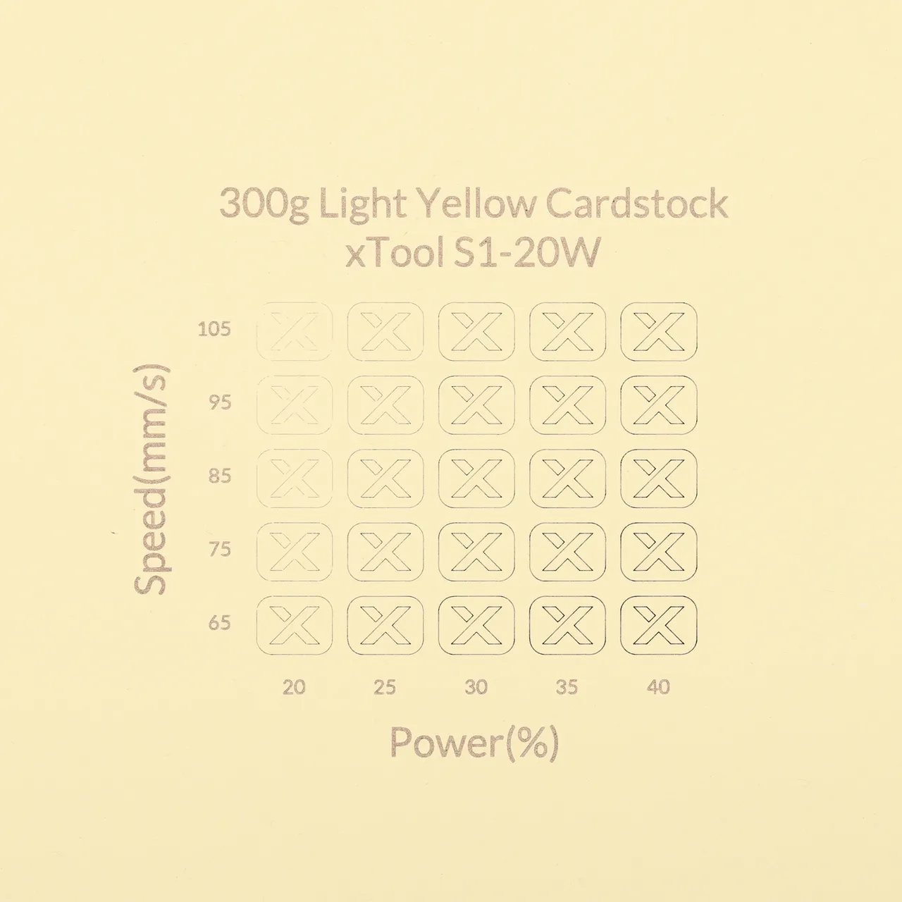 Light Yellow Cardstock-9oz(300g) test grid