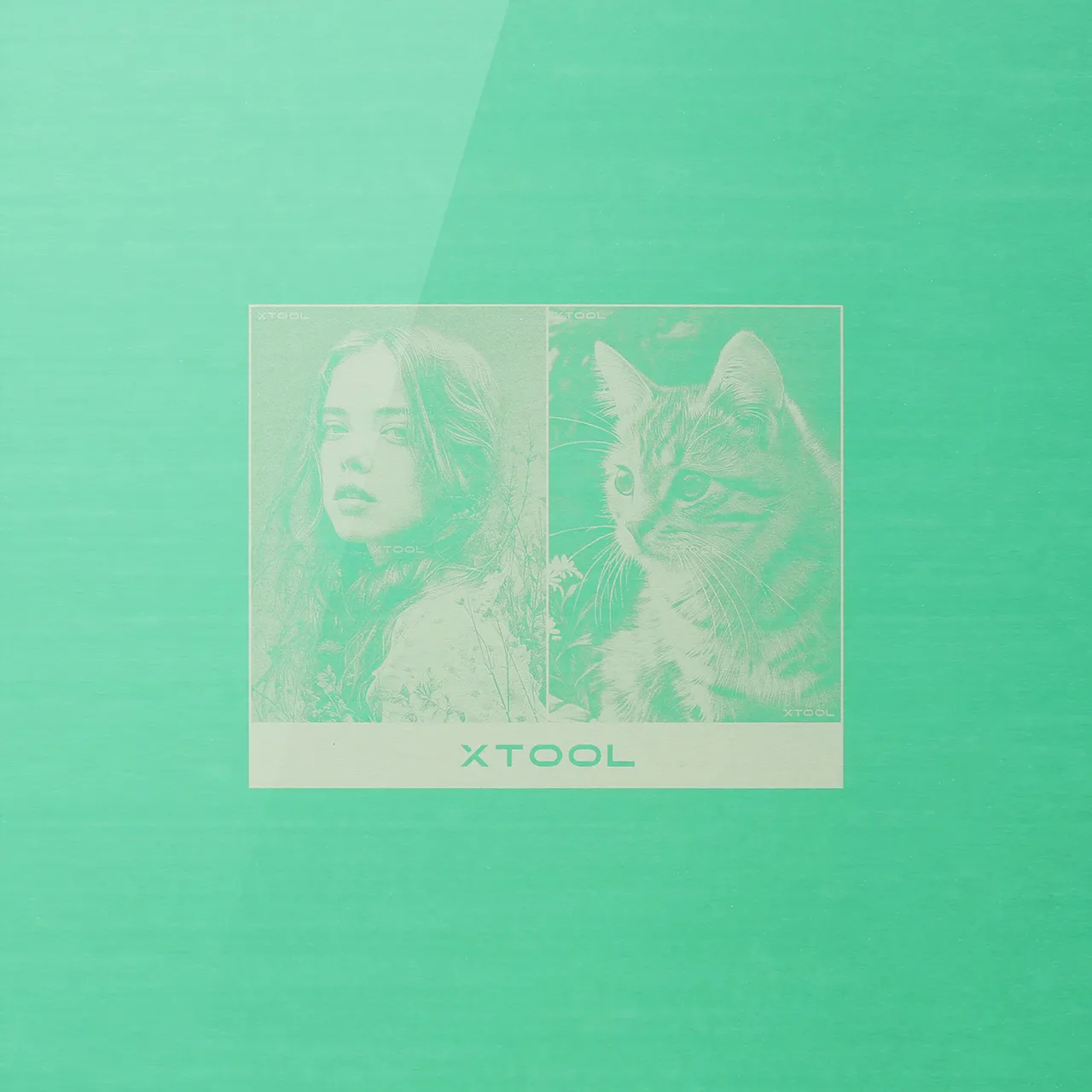 Green Metal Business Card test grid