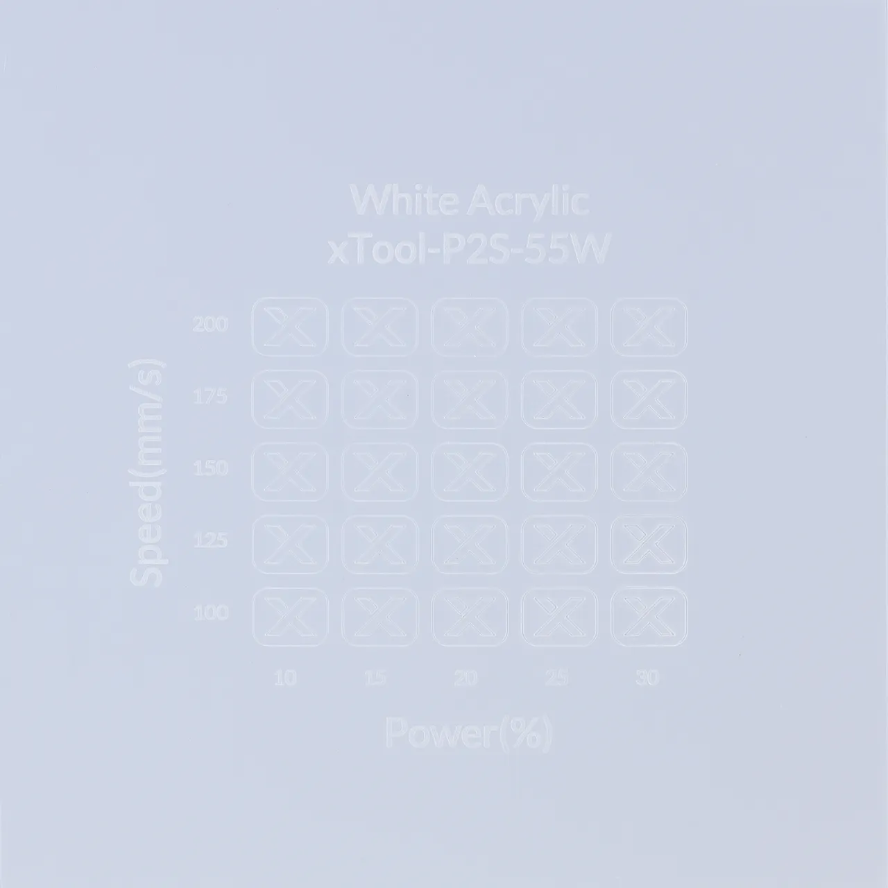1/4"(6mm) White acrylic test grid