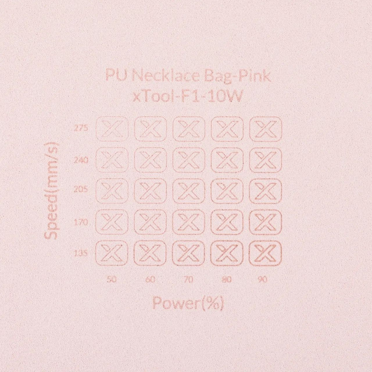 Pink PU Necklace Bag test grid