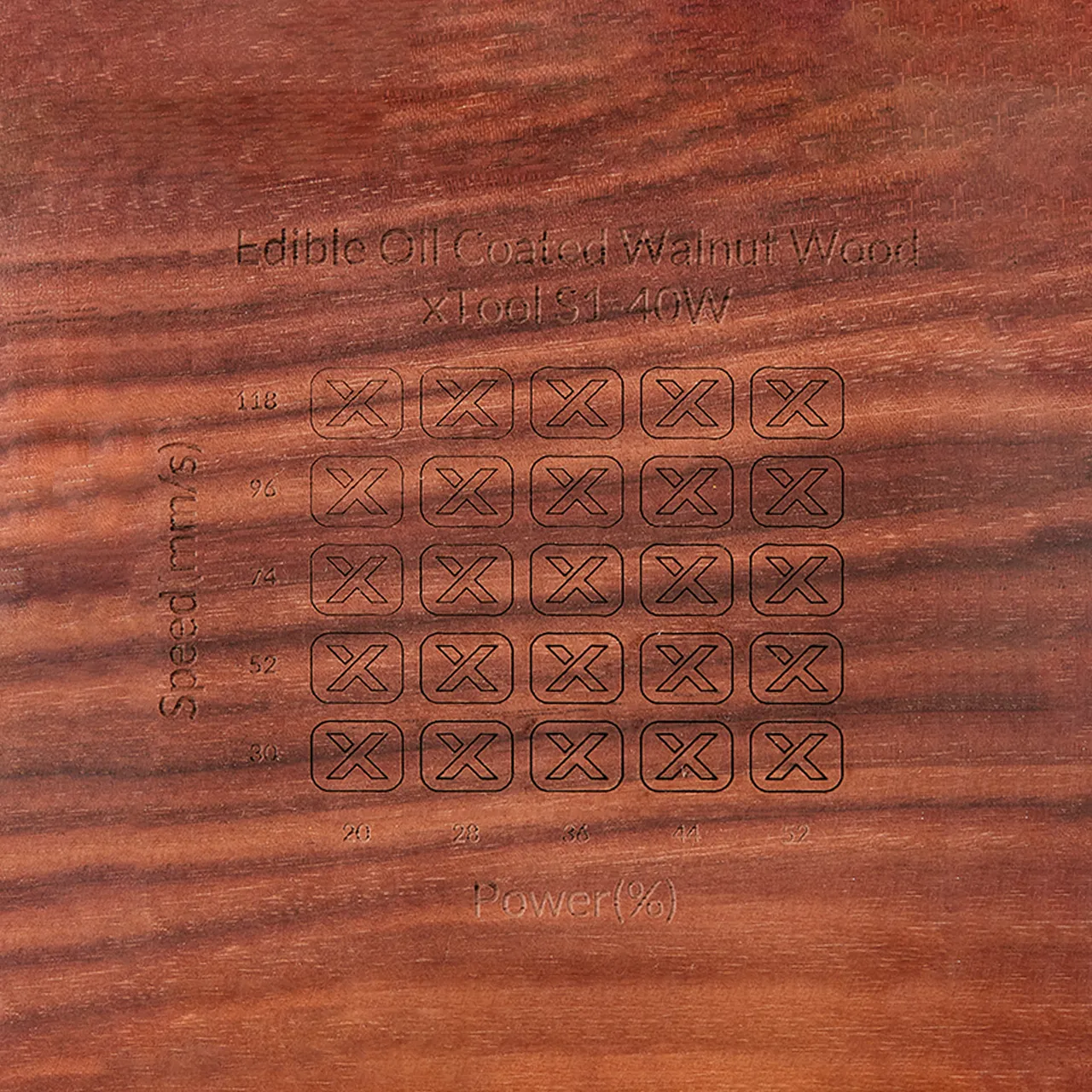 Edible Oil Coated Walnut Wood test grid