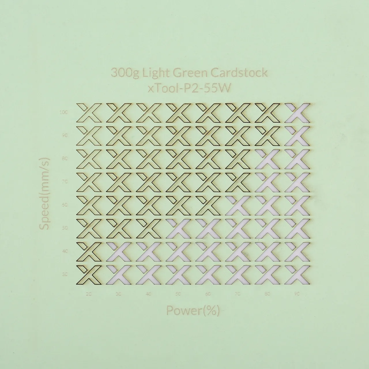 Light Green Cardstock-9oz(300g) test grid