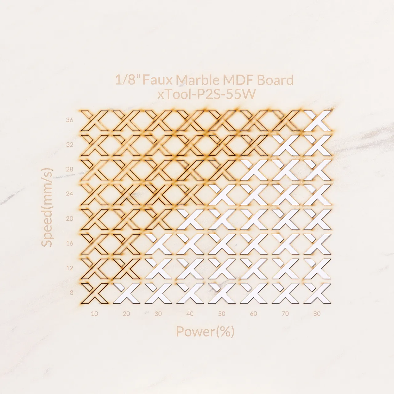 1/8"(3mm) Faux Marble MDF Board test grid