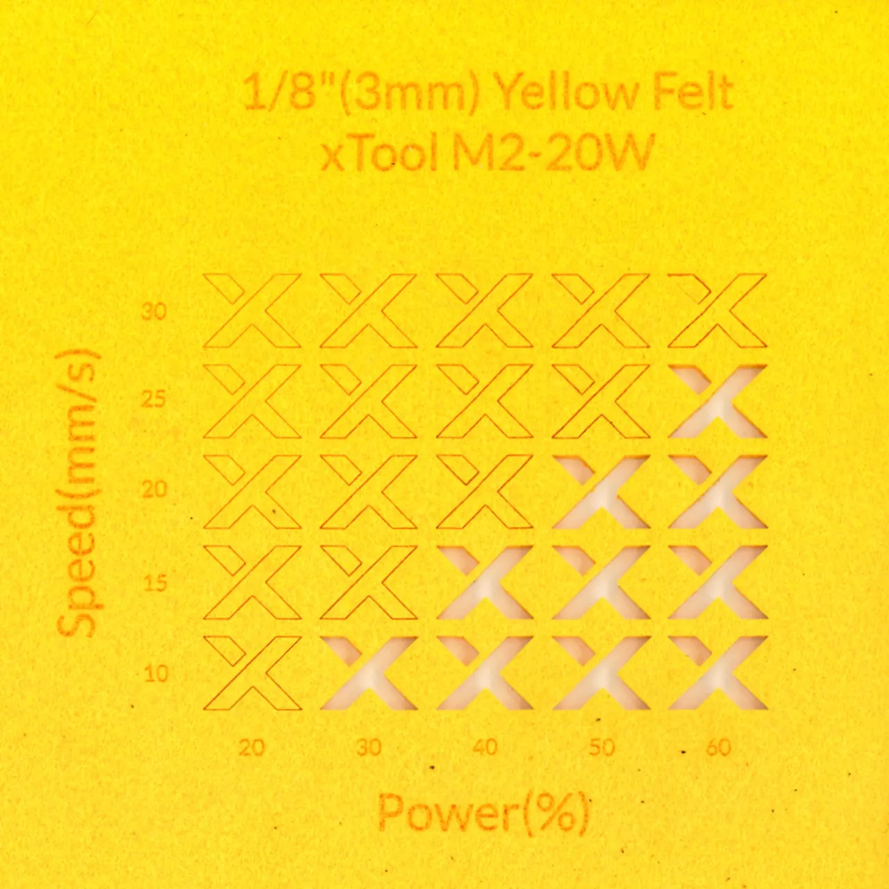 1/8"(3mm) Yellow Felt test grid