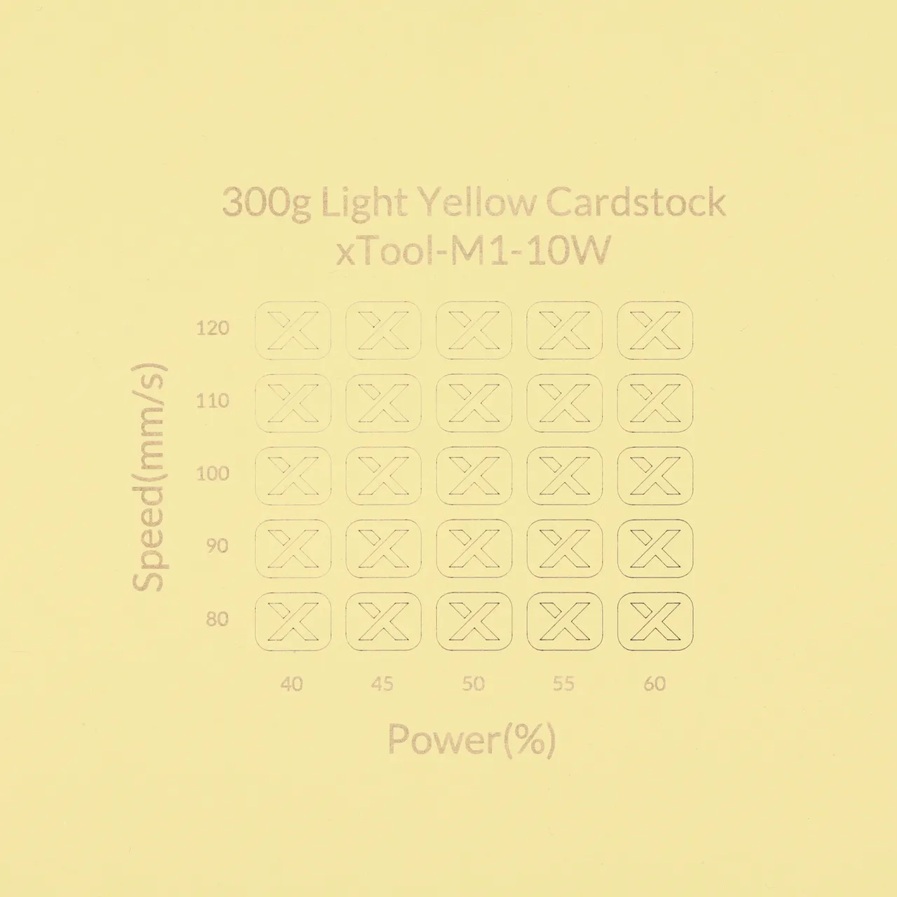 Light Yellow Cardstock-9oz(300g) test grid
