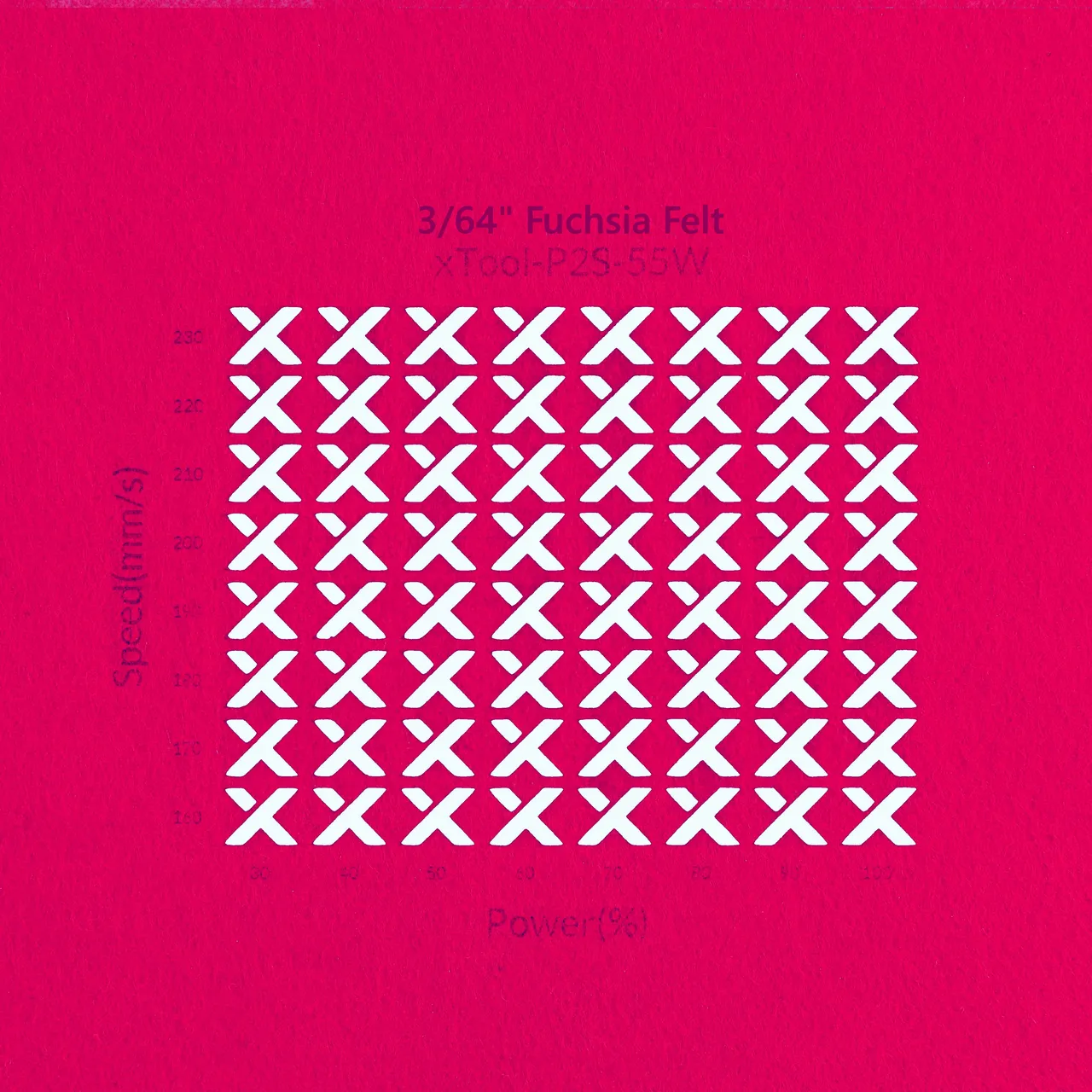 3/64"(1mm) Fuchsia Felt test grid