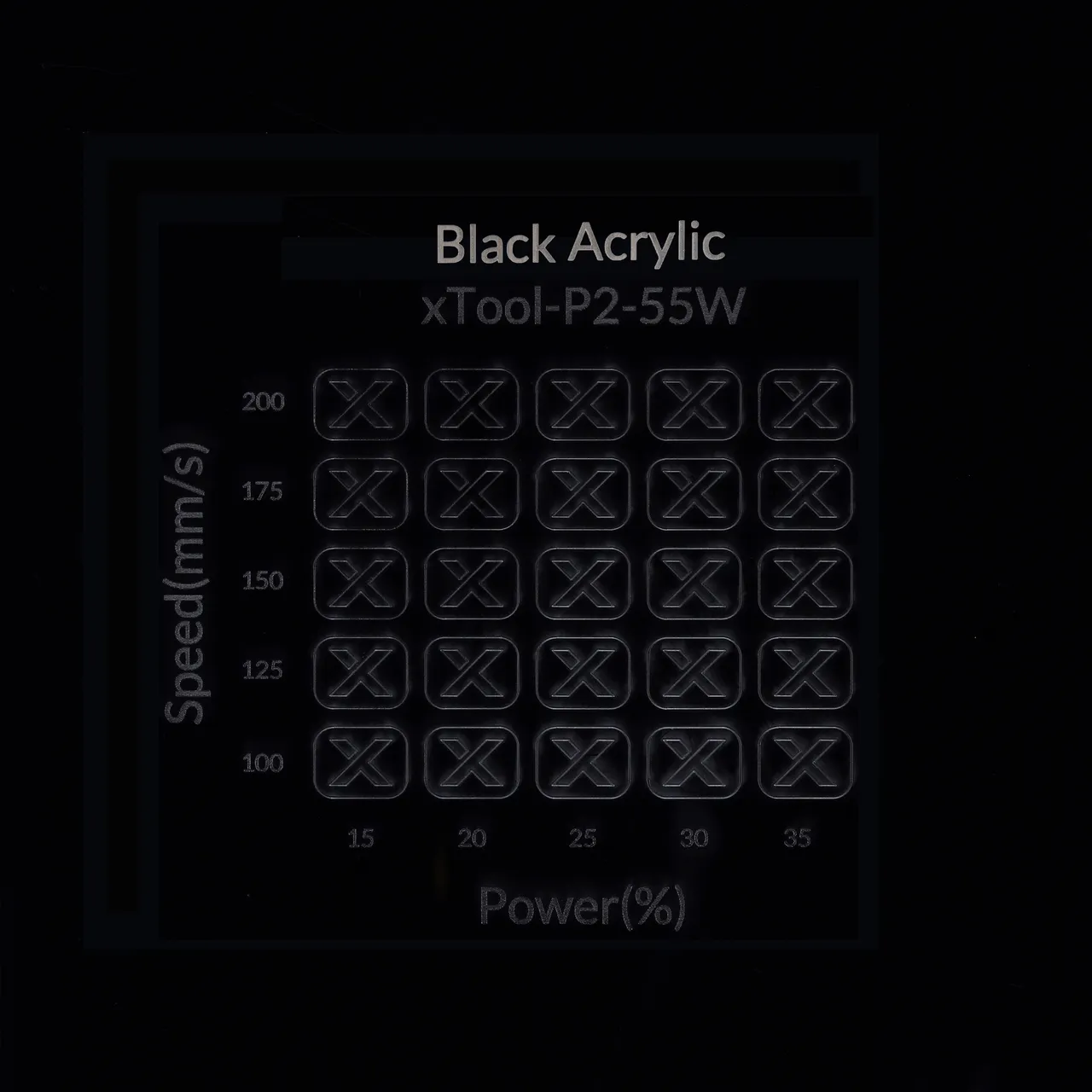 1/4"(6mm) Black Acrylic test grid