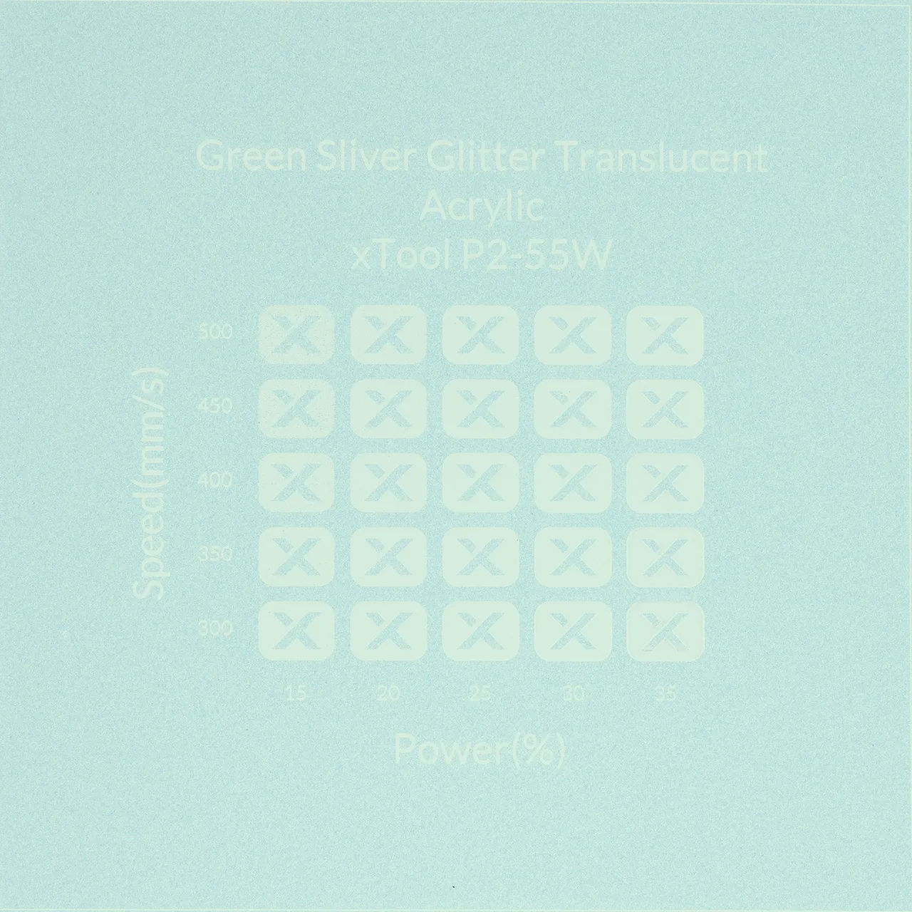 1/8"(3mm) Green Silver Glitter Translucent Acrylic test grid