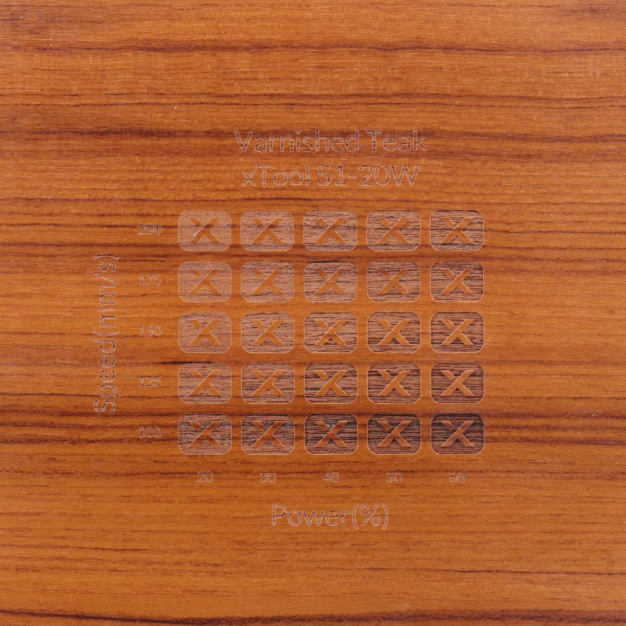 Varnished Teak test grid