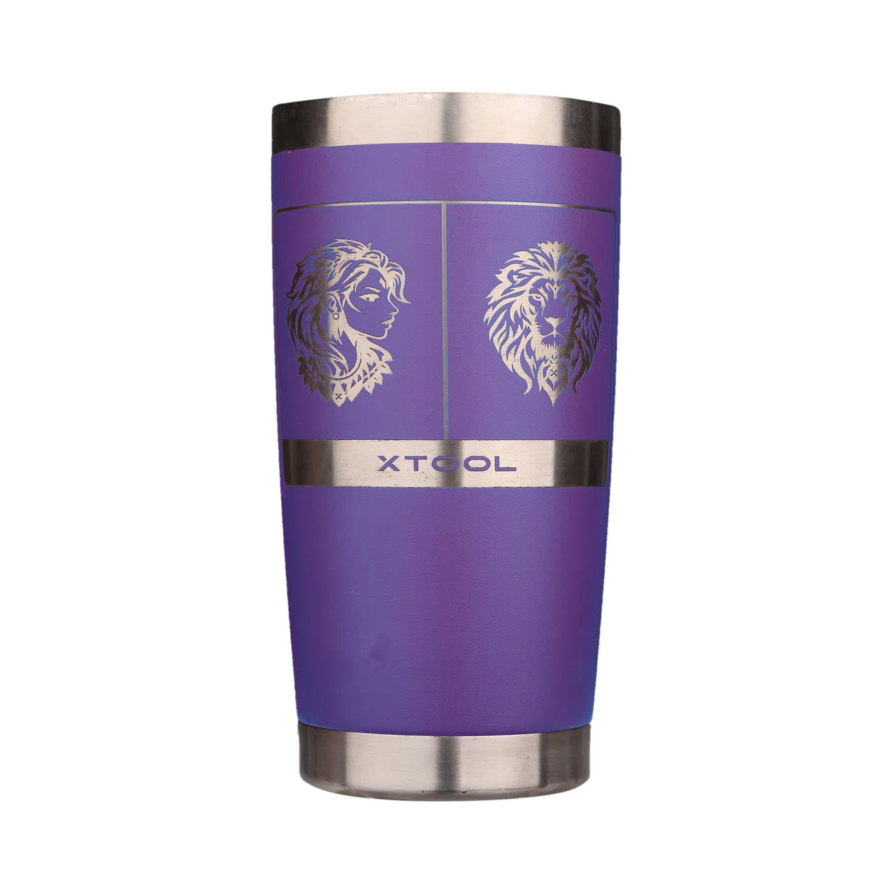 20oz(600ml) Peak Purple Stainless Steel Coffee Tumbler for Laser Engraving test grid