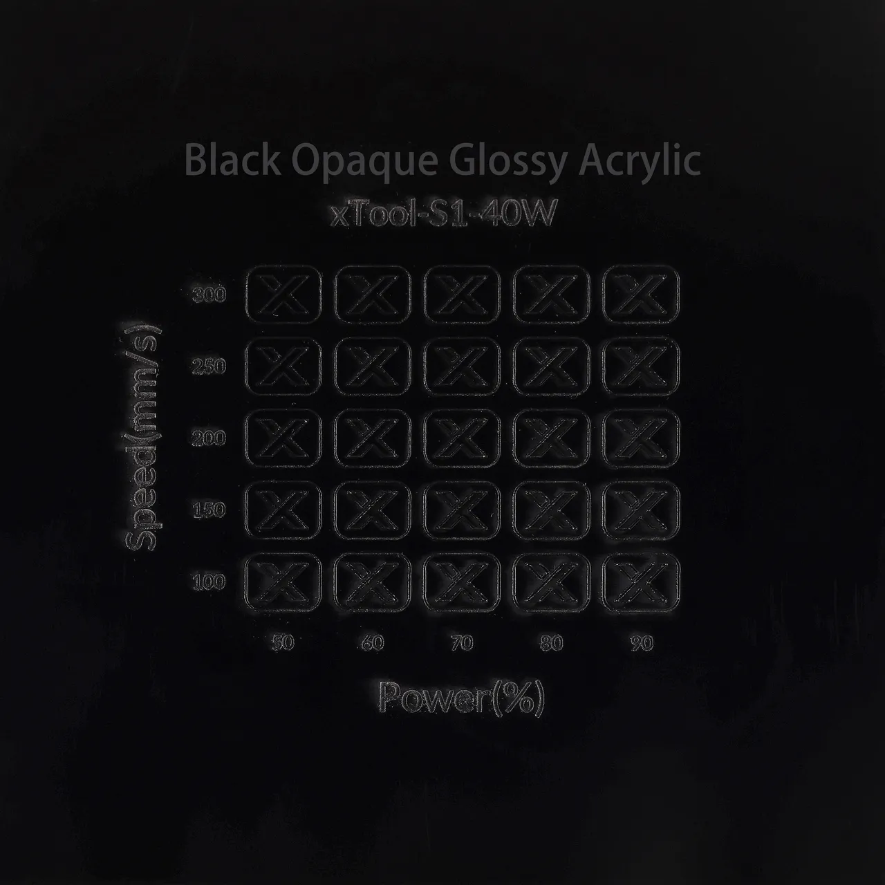 3/64"(1mm) Black Acrylic test grid