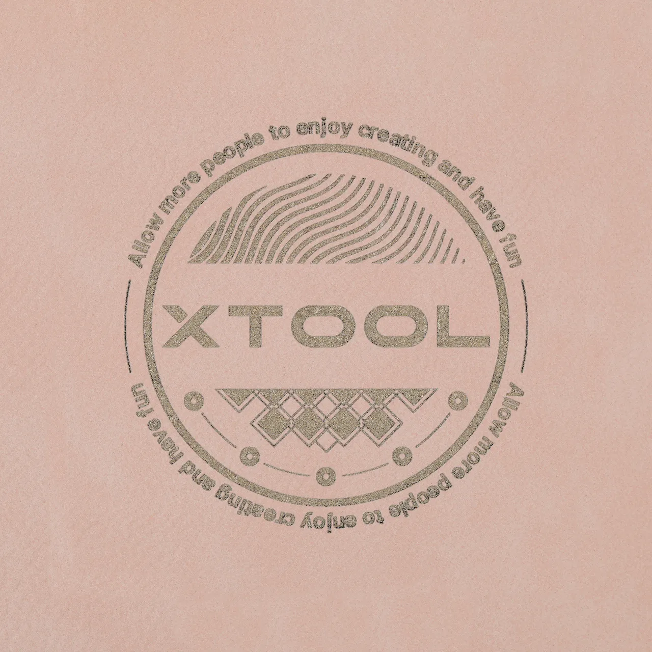 Pale Pink to Gold Laserable PU Leather test grid