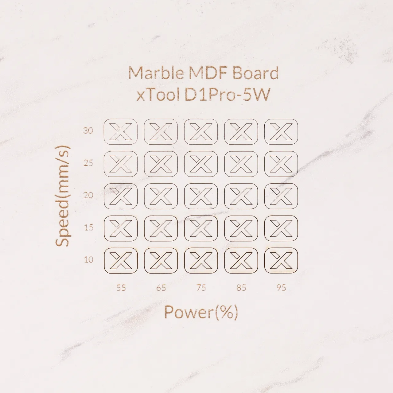 1/8"(3mm) Faux Marble MDF Board test grid