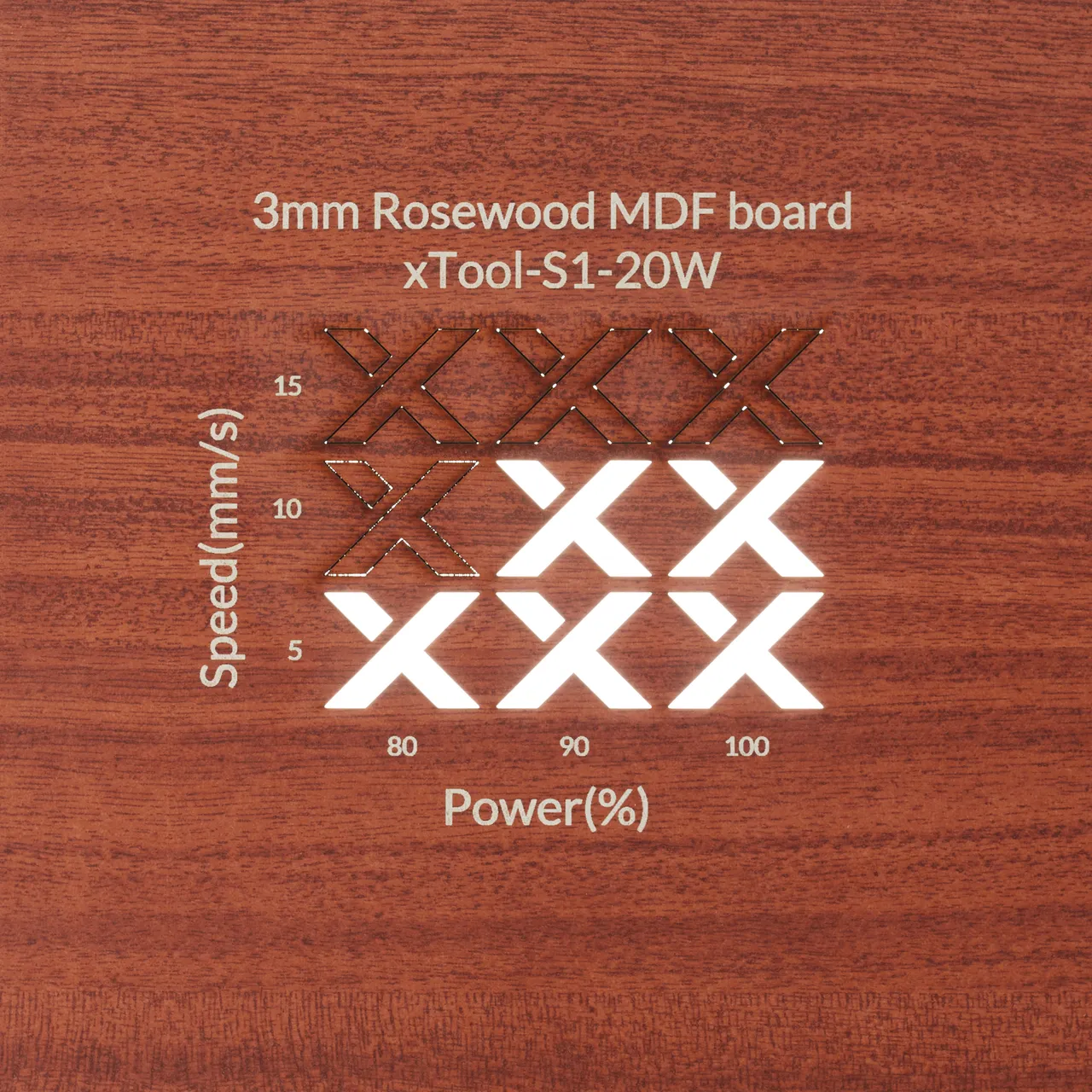 1/8"(3mm) Faux Rosewood MDF Board test grid