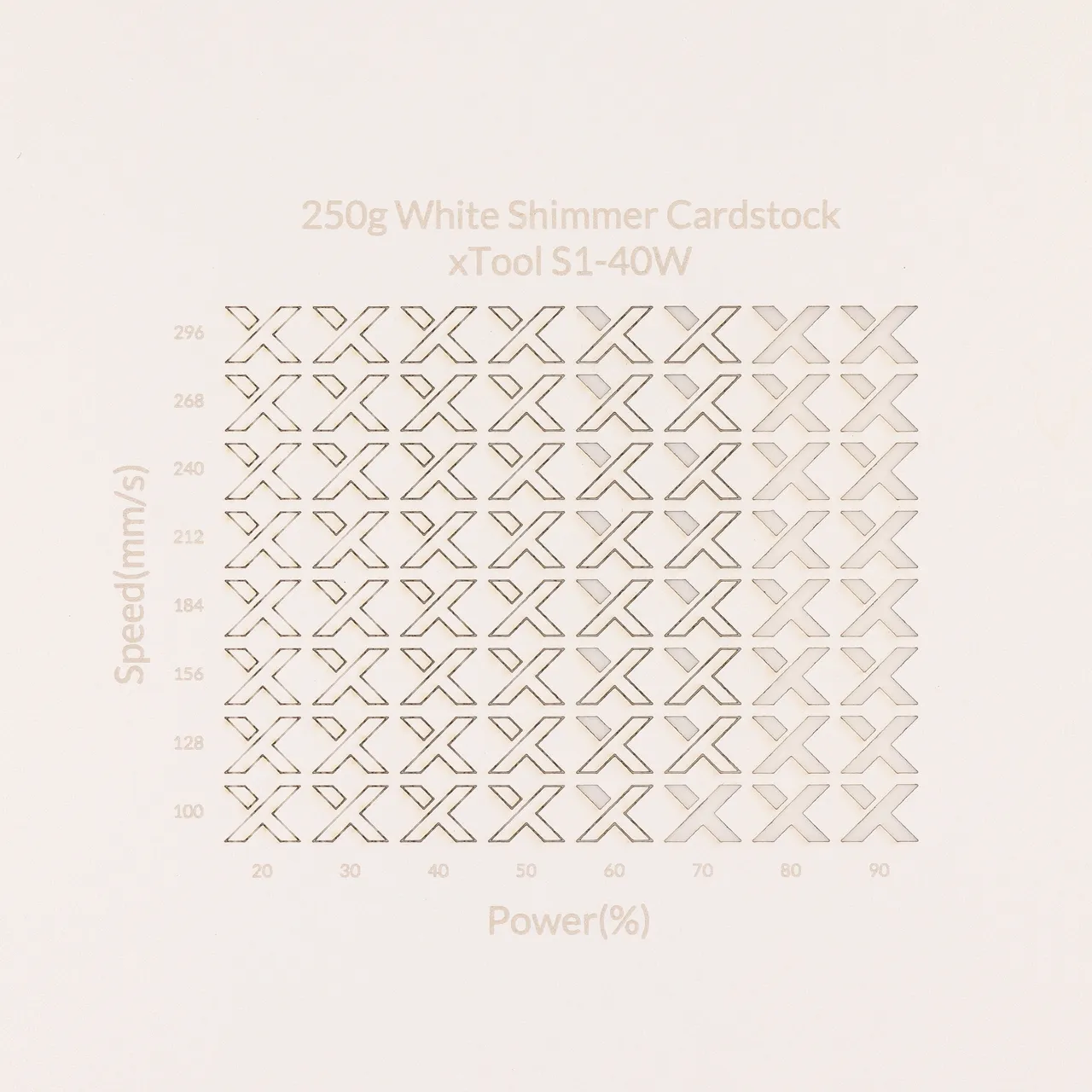 White Shimmer Cardstock-7oz(250g) test grid