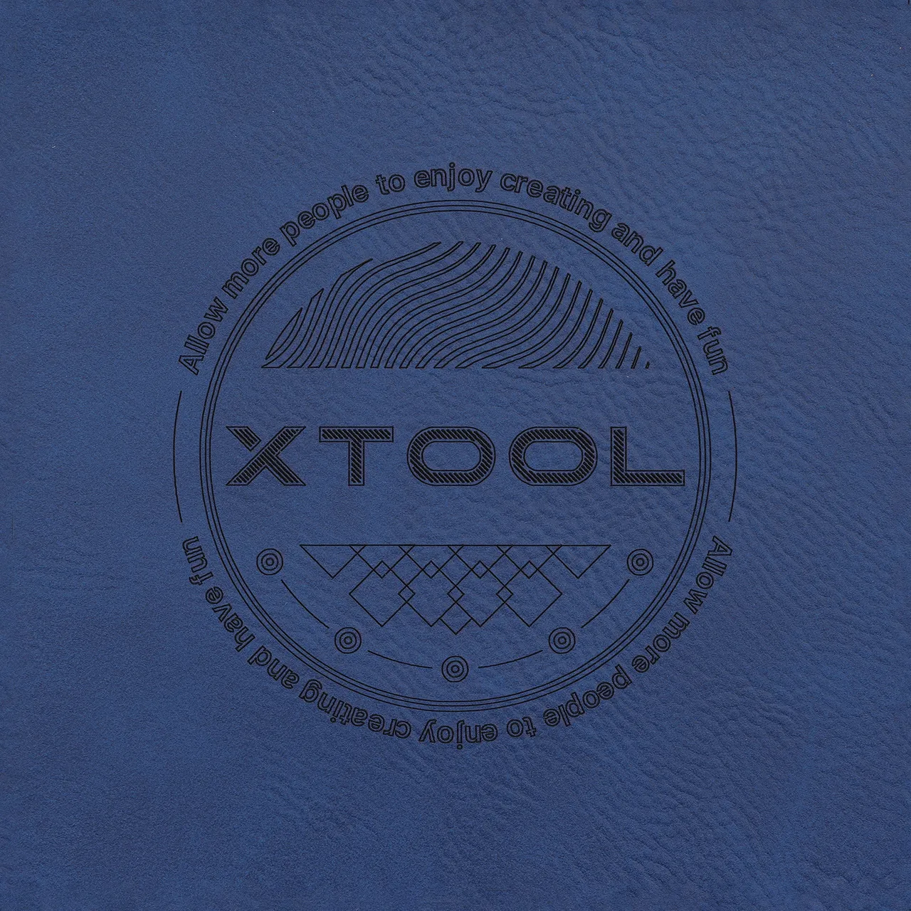 Blue to Black Laserable PU Leather test grid