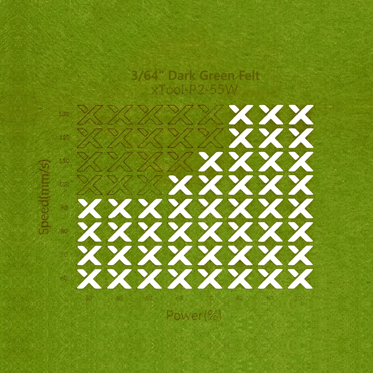 3/64"(1mm) Dark Green Felt test grid