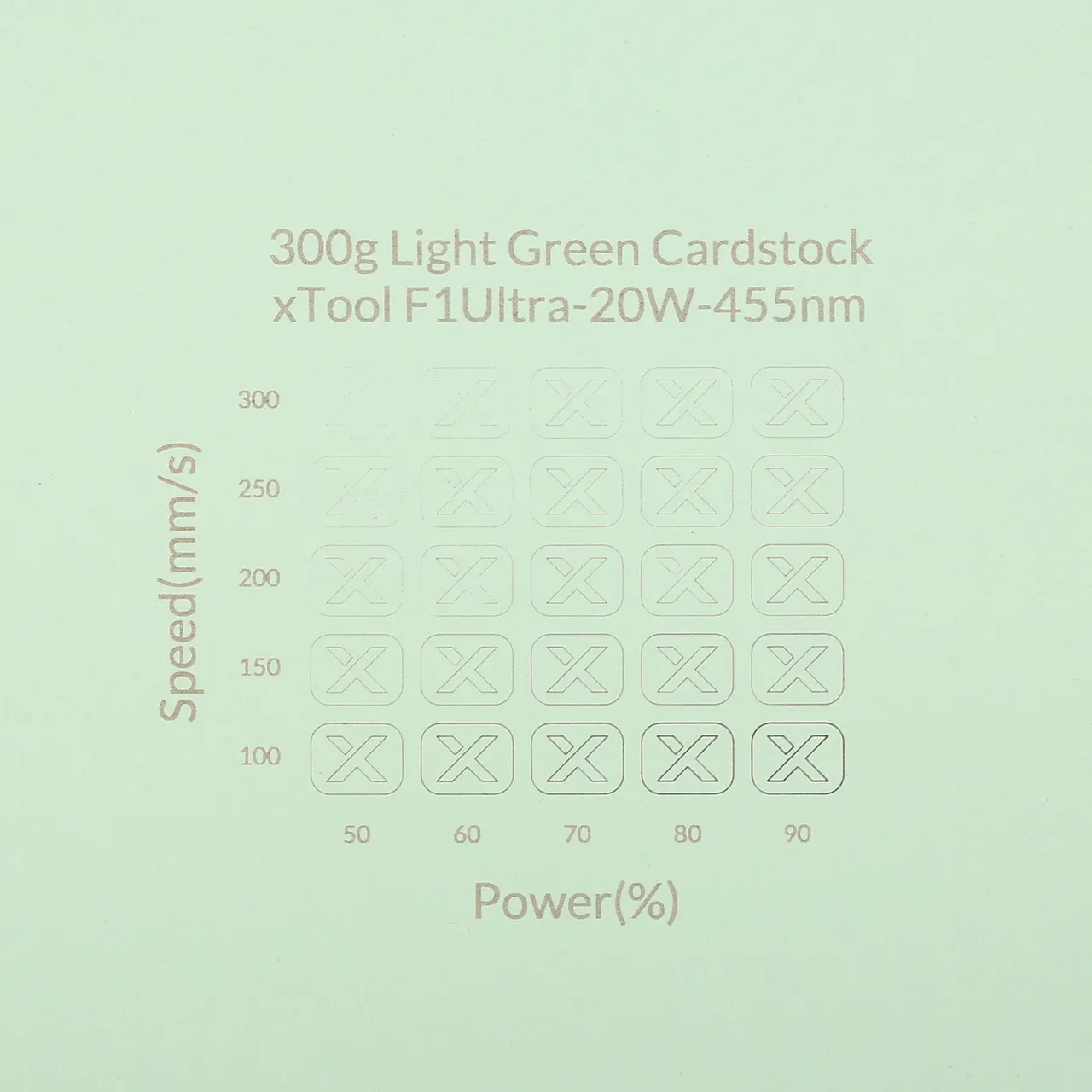 Light Green Cardstock-9oz(300g) test grid
