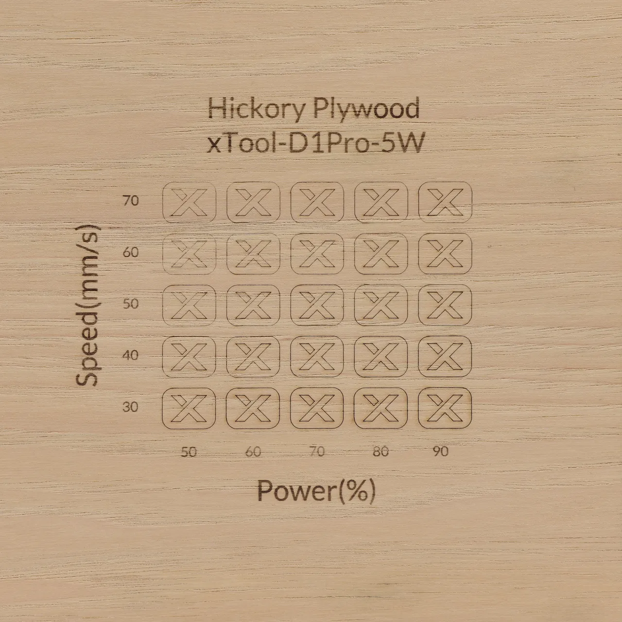 1/8"(3mm) Hickory Plywood test grid