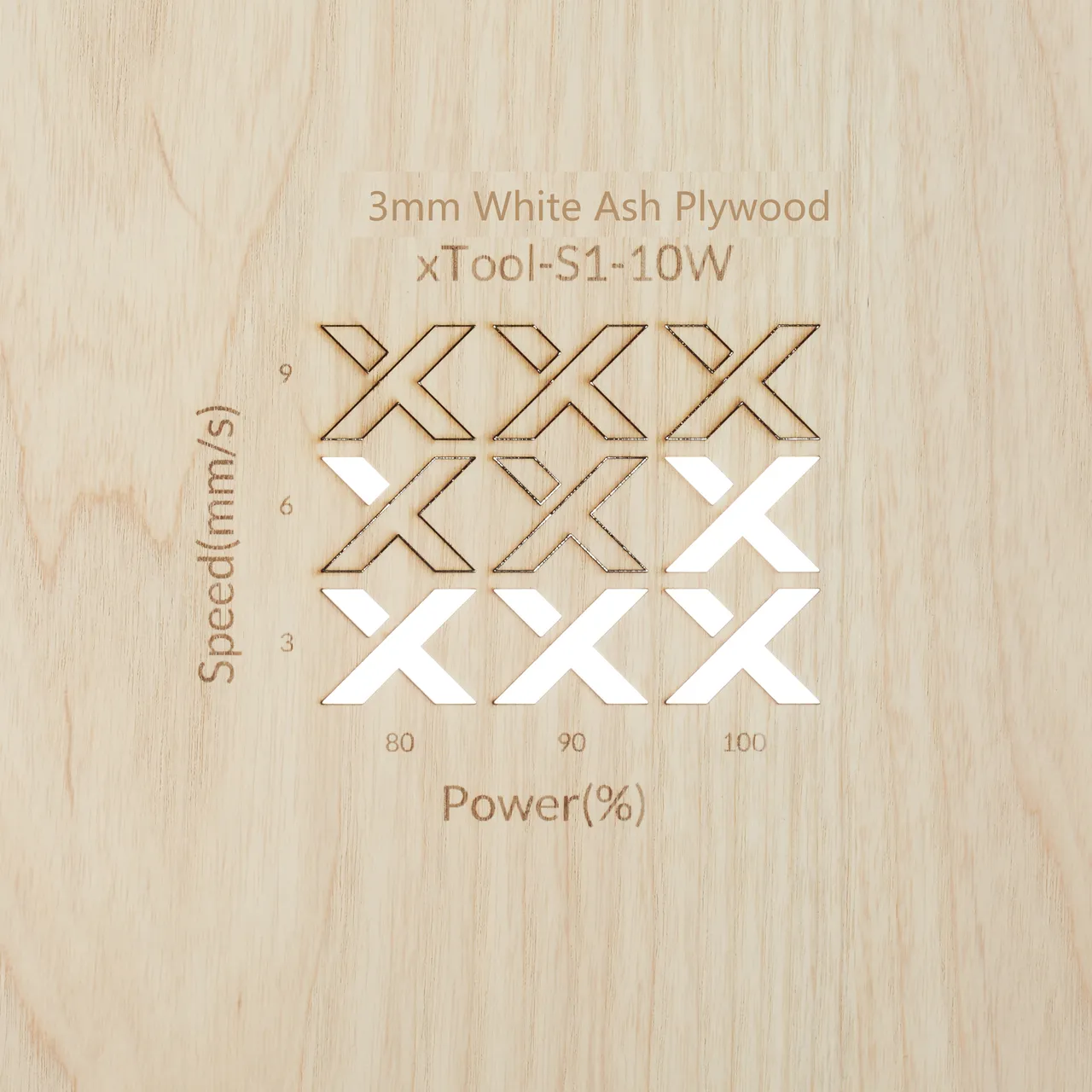 1/8"(3mm) White Ash Plywood test grid