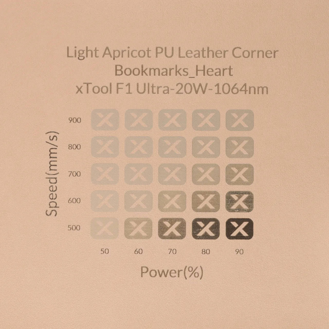 PU Leather Corner Bookmarks_Heart Pale Apricot test grid