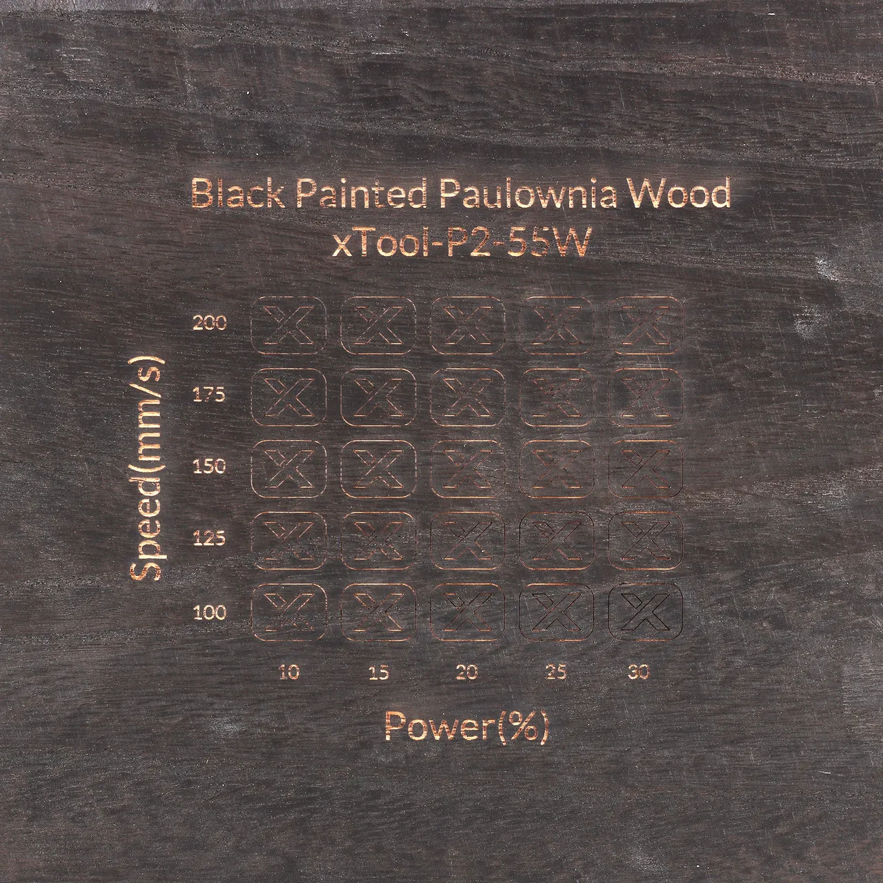 Black Painted Paulownia Wood test grid