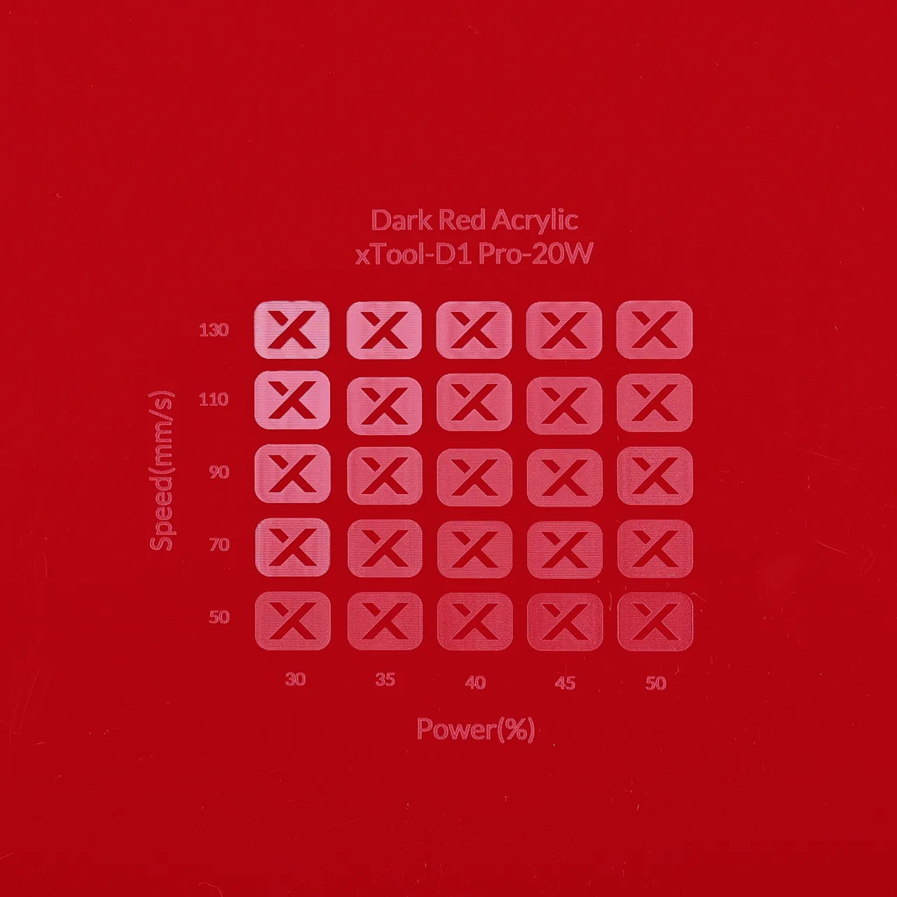 1/8"(3mm) Dark Red Acrylic test grid