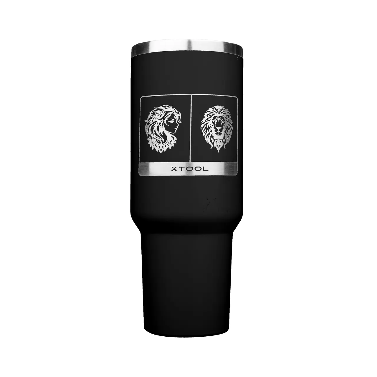Black To Silver Stainless Steel Tumbler with Handle(40oz) test grid