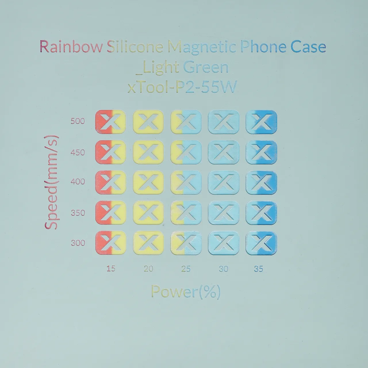 Light Green Rainbow Silicone Magnetic Phone Case test grid