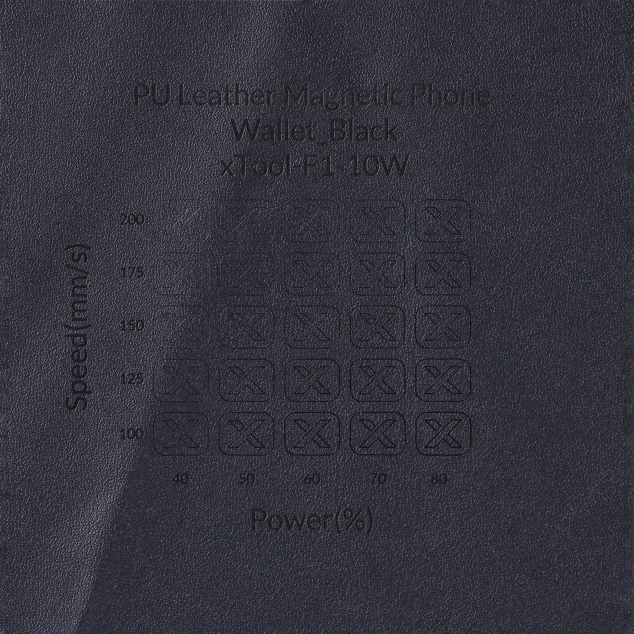 Black PU Leather test grid