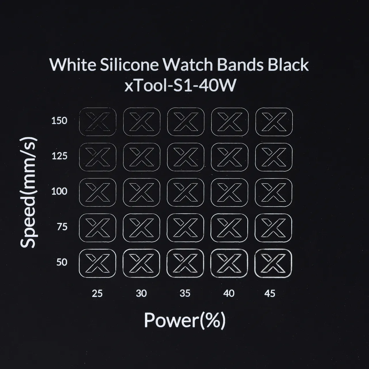Black to White Silicone test grid