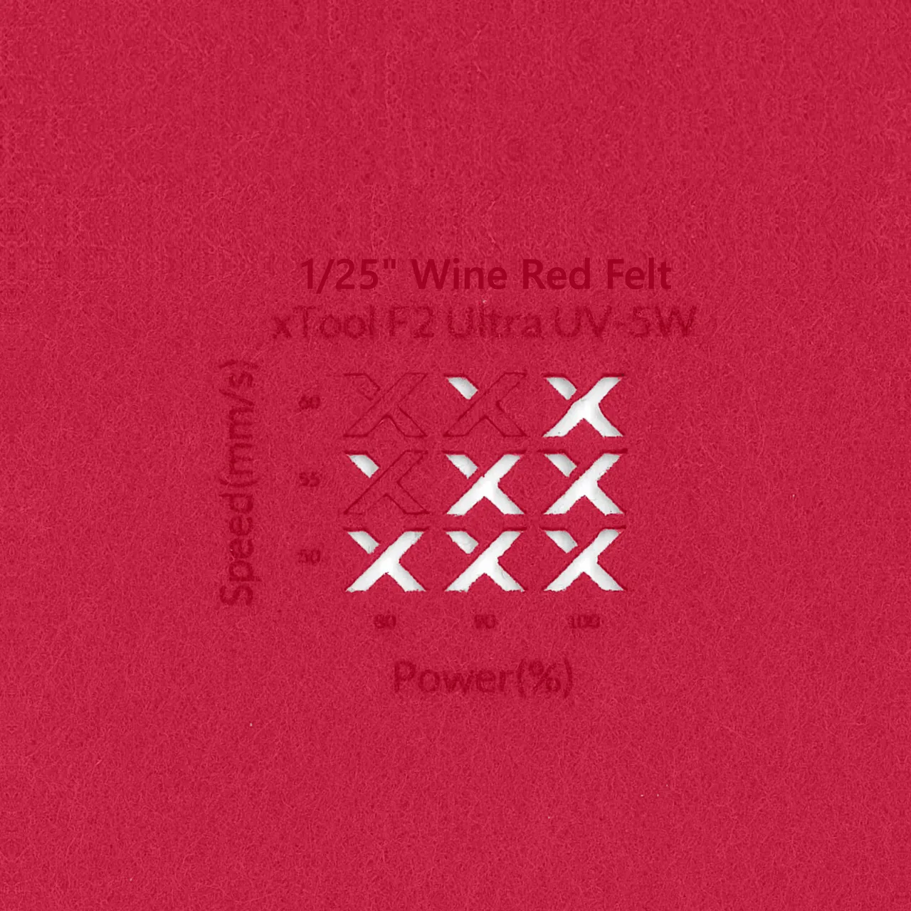 3/64"(1mm) Wine Red Felt test grid