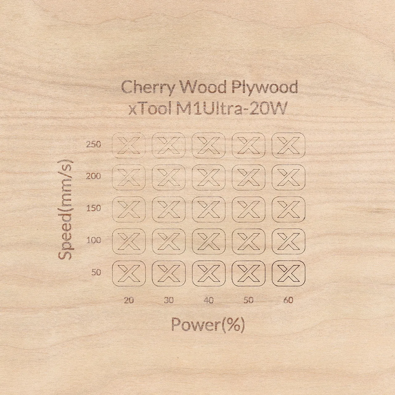 1/8"(3mm) Cherry Plywood test grid