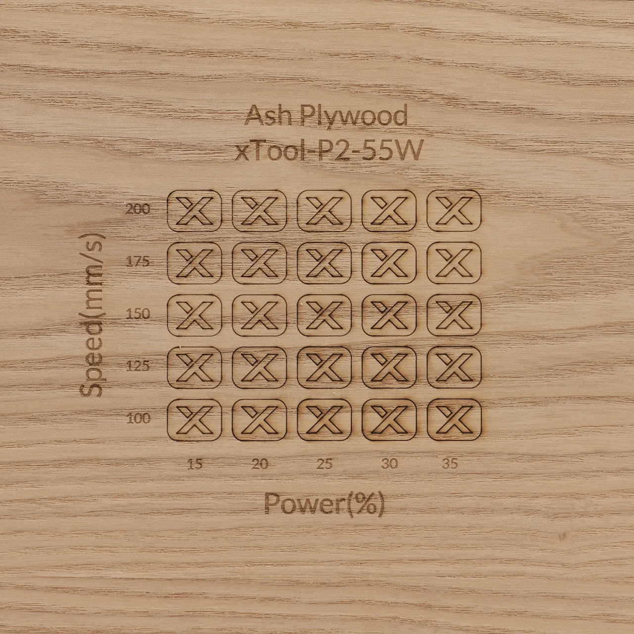 1/8"(3mm) Ash Plywood test grid