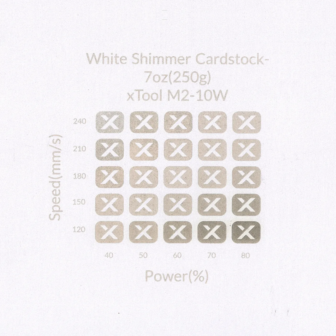 White Shimmer Cardstock-7oz(250g) test grid