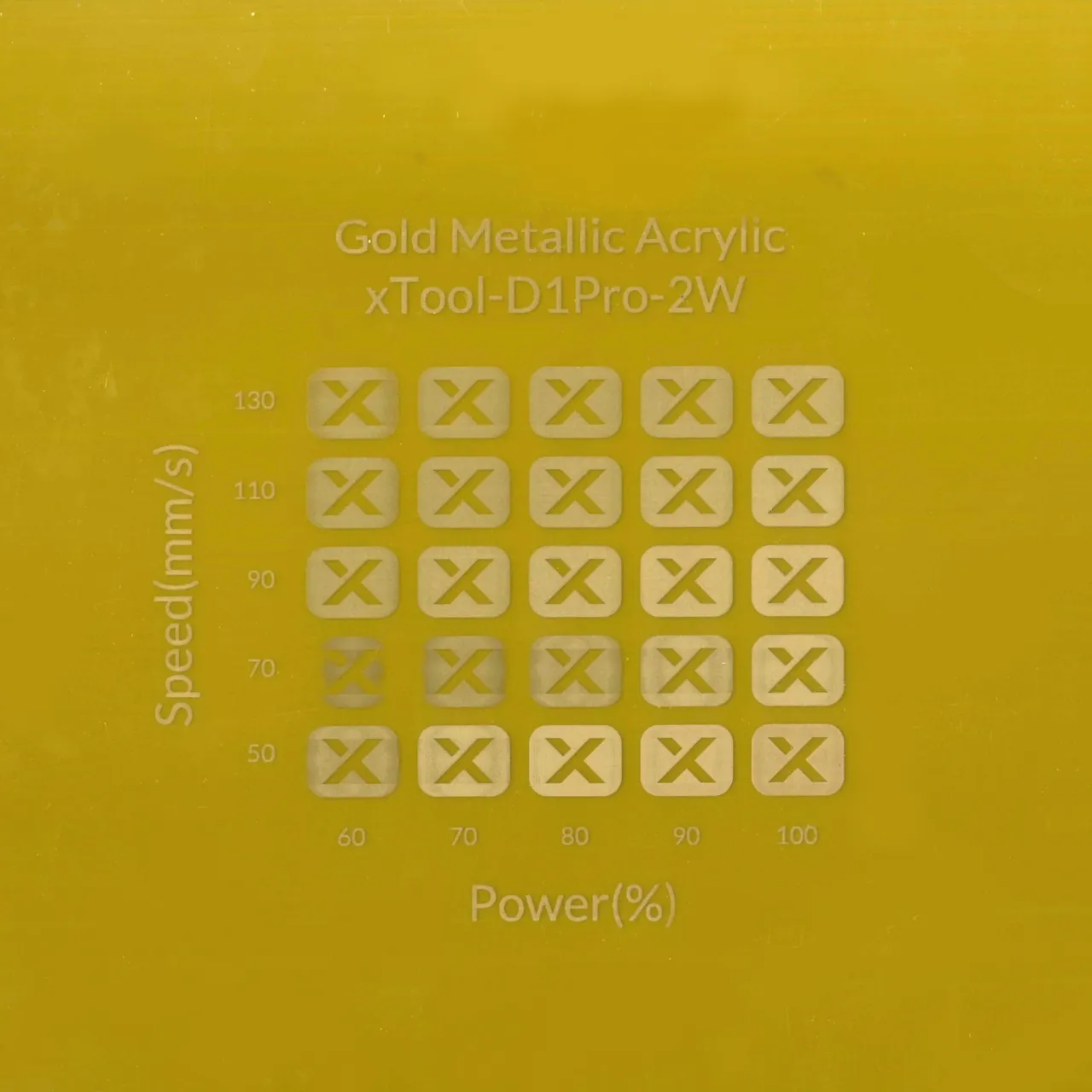 1/8"(3mm) Gold Metallic Acrylic test grid