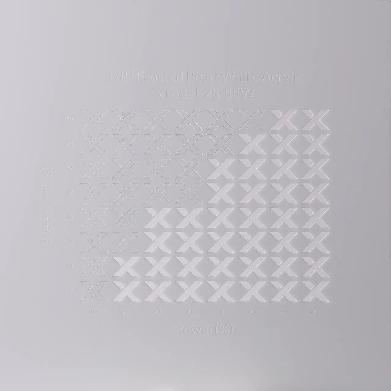 1/8"(3mm) Frosted Pearl White Acrylic test grid