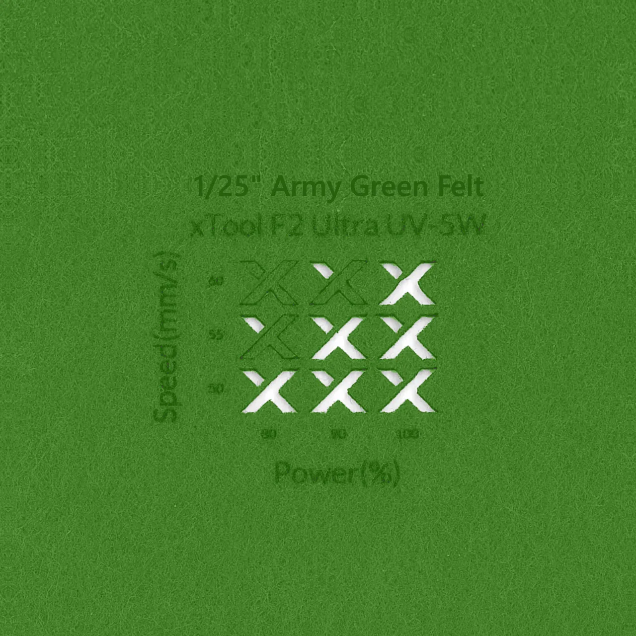 3/64"(1mm) Army Green Felt test grid