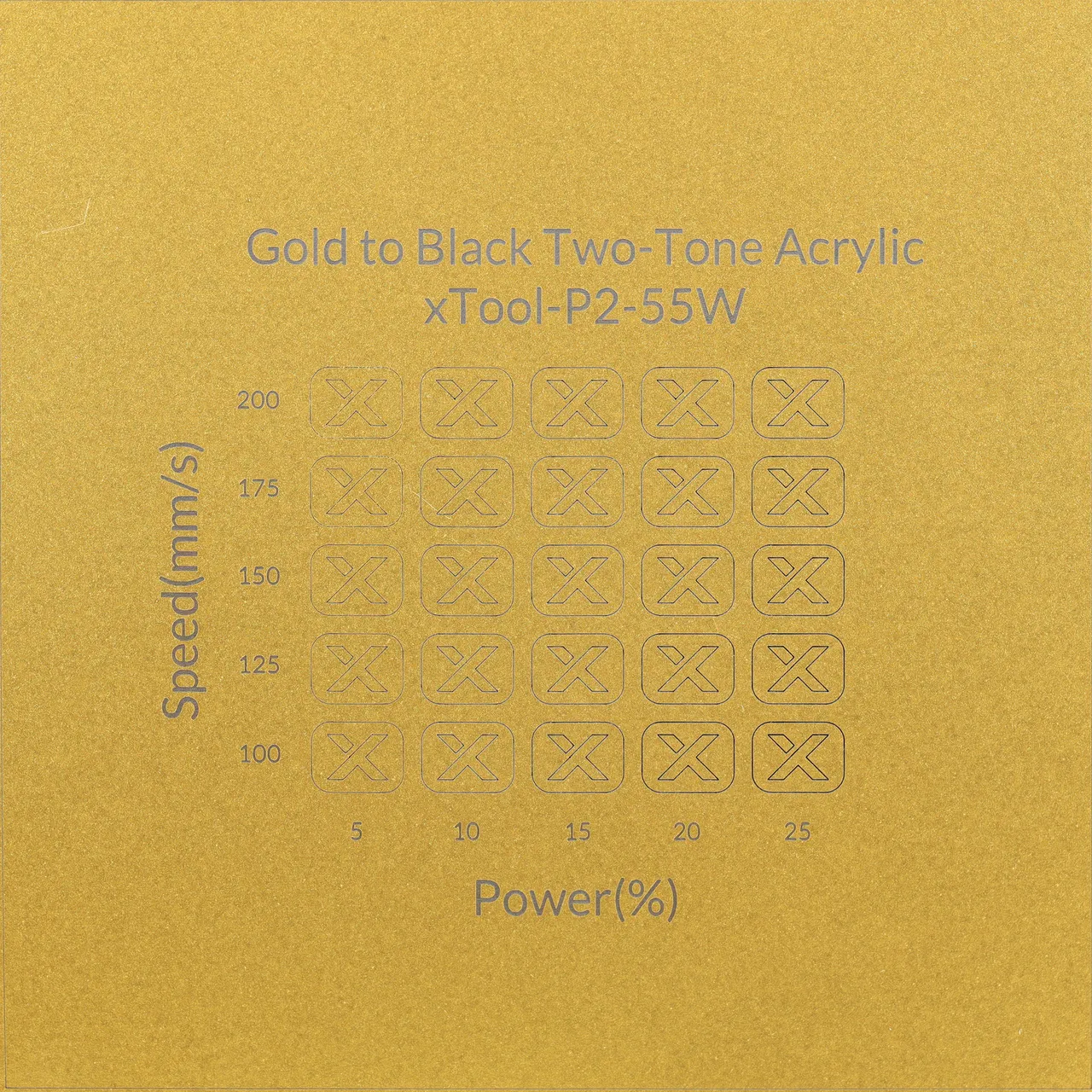 1/8"(3mm) Gold to Black Two-Tone Acrylic test grid