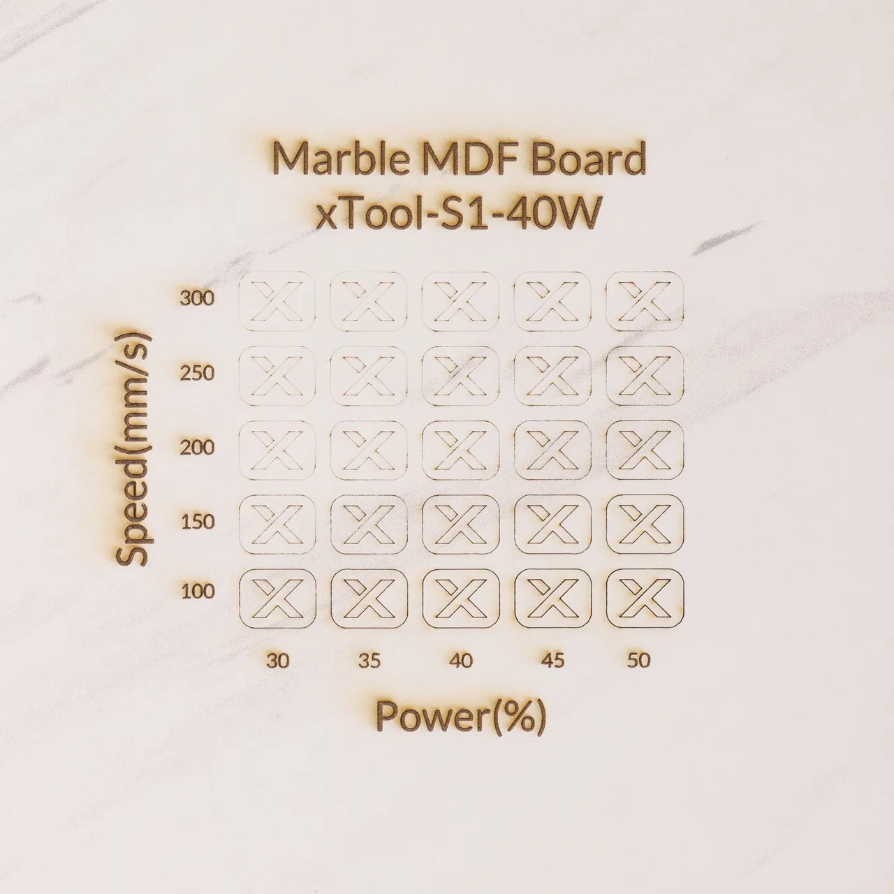1/8"(3mm) Faux Marble MDF Board test grid