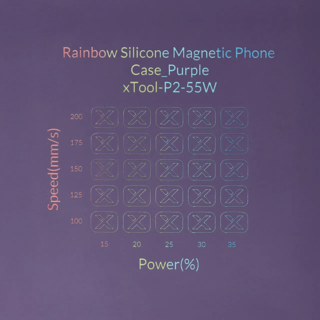 Purple to Rainbow Silicone test grid