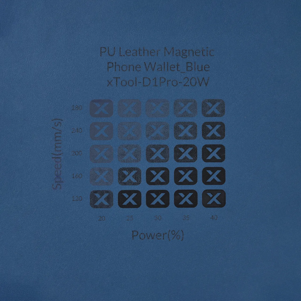 Blue PU Leather test grid