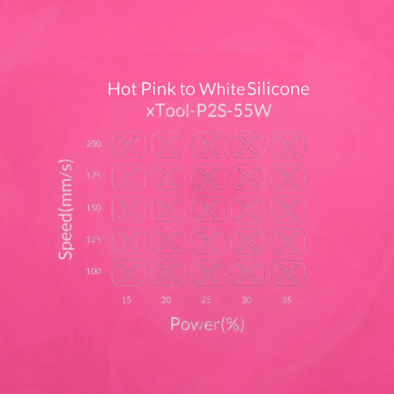 Hot Pink to White Silicone test grid