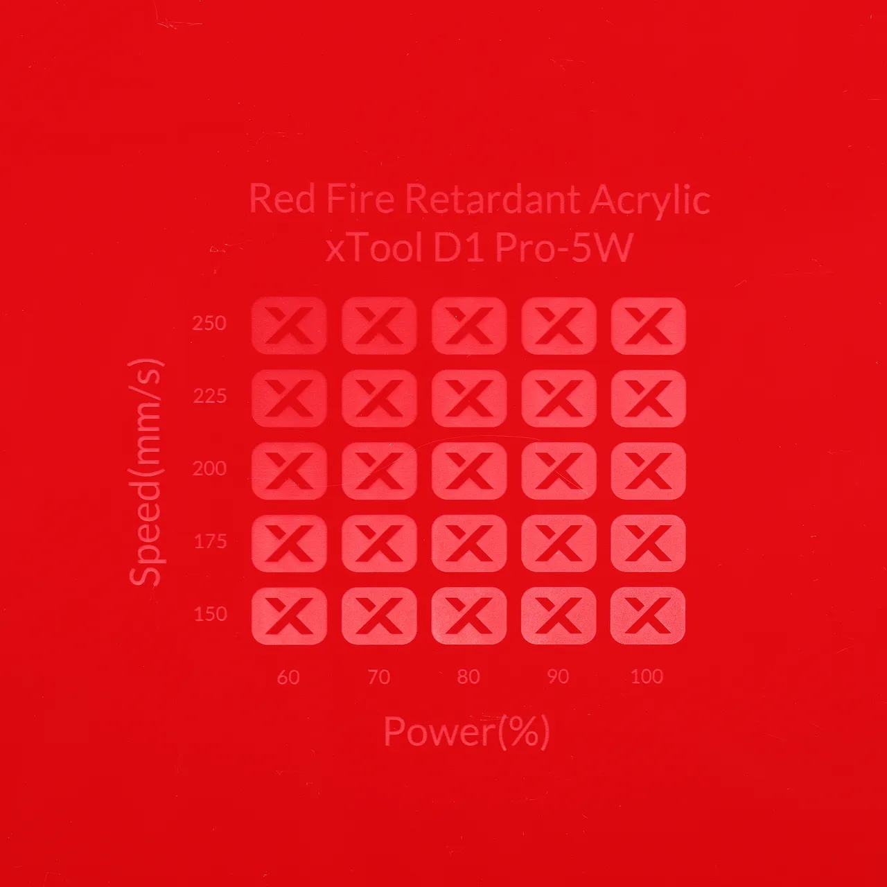 1/8"(3mm) Red Fire Retardant Acrylic test grid
