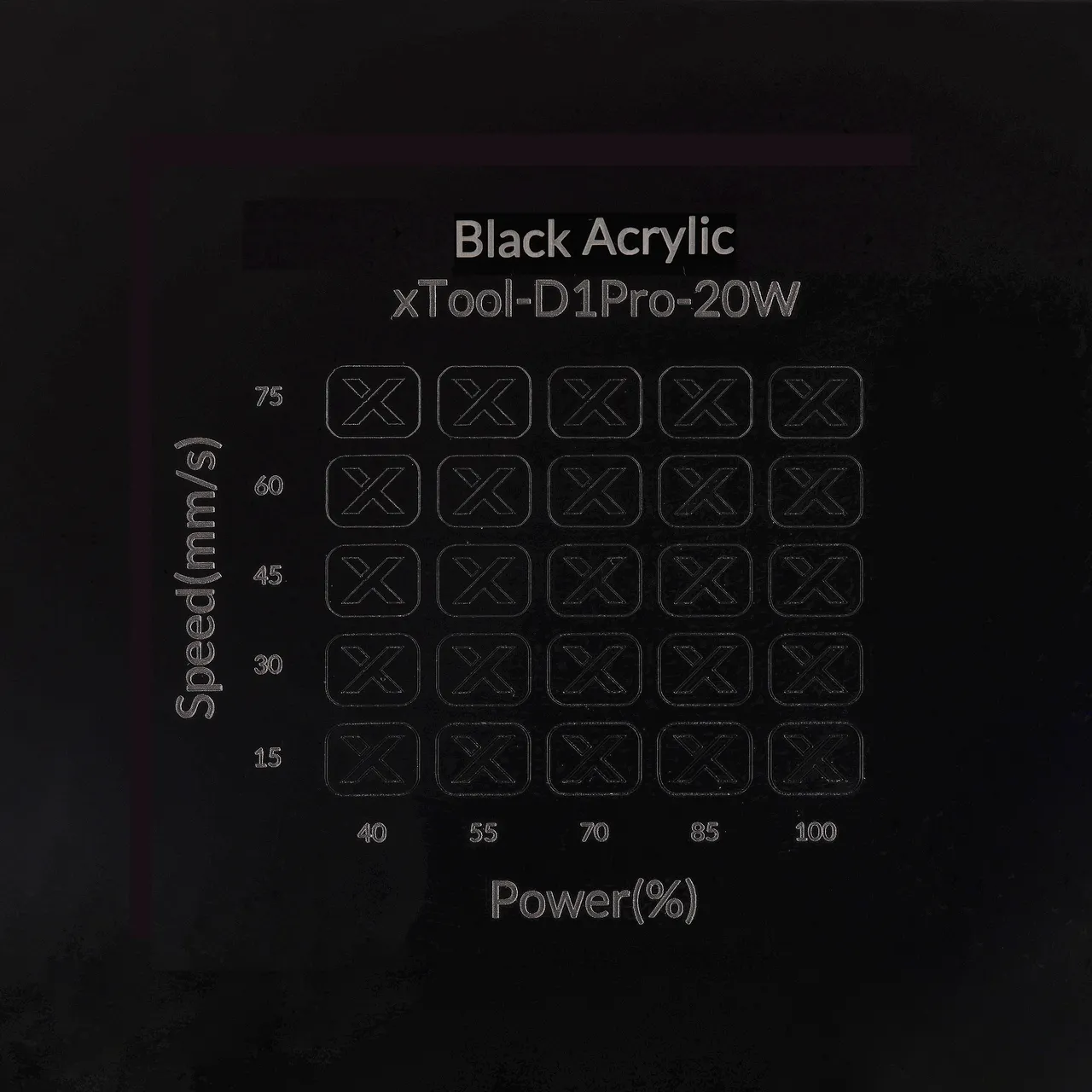 13/64"(5mm) Black Acrylic test grid