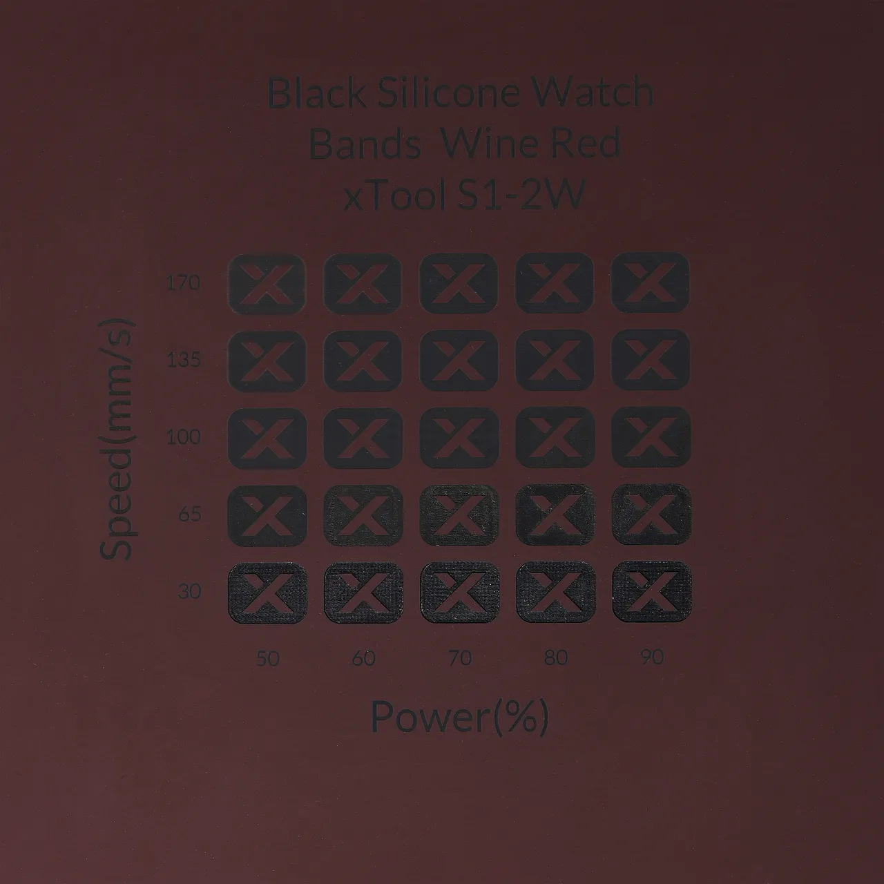 Black Silicone Watch Bands Wine Red test grid
